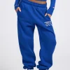 LABEL CUFFED SWEATPANTS ROYAL BLUE