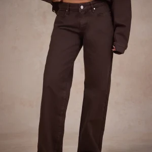 LOGO STITCH JEANS DARK BROWN