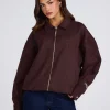 EMBOSSED SUEDE JACKET DARK BROWN