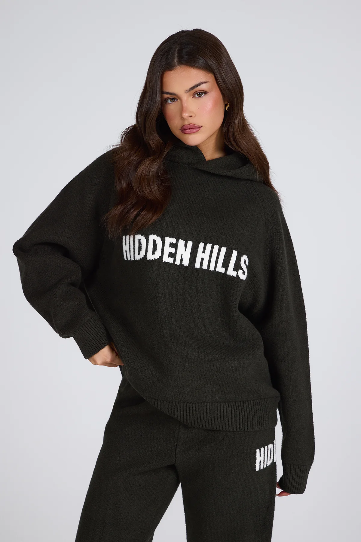 KNIT HOODIE DARK GREEN