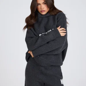 KNIT HOODIE DARK GREY