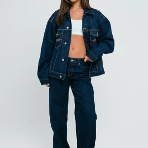LOGO STITCH DENIM JACKET INDIGO