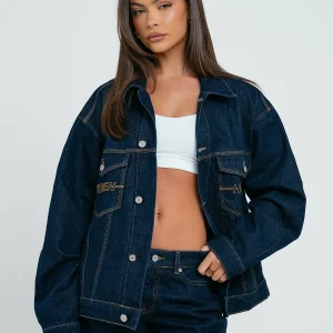 LOGO STITCH DENIM JACKET INDIGO