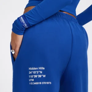 LABEL CUFFED SWEATPANTS ROYAL BLUE