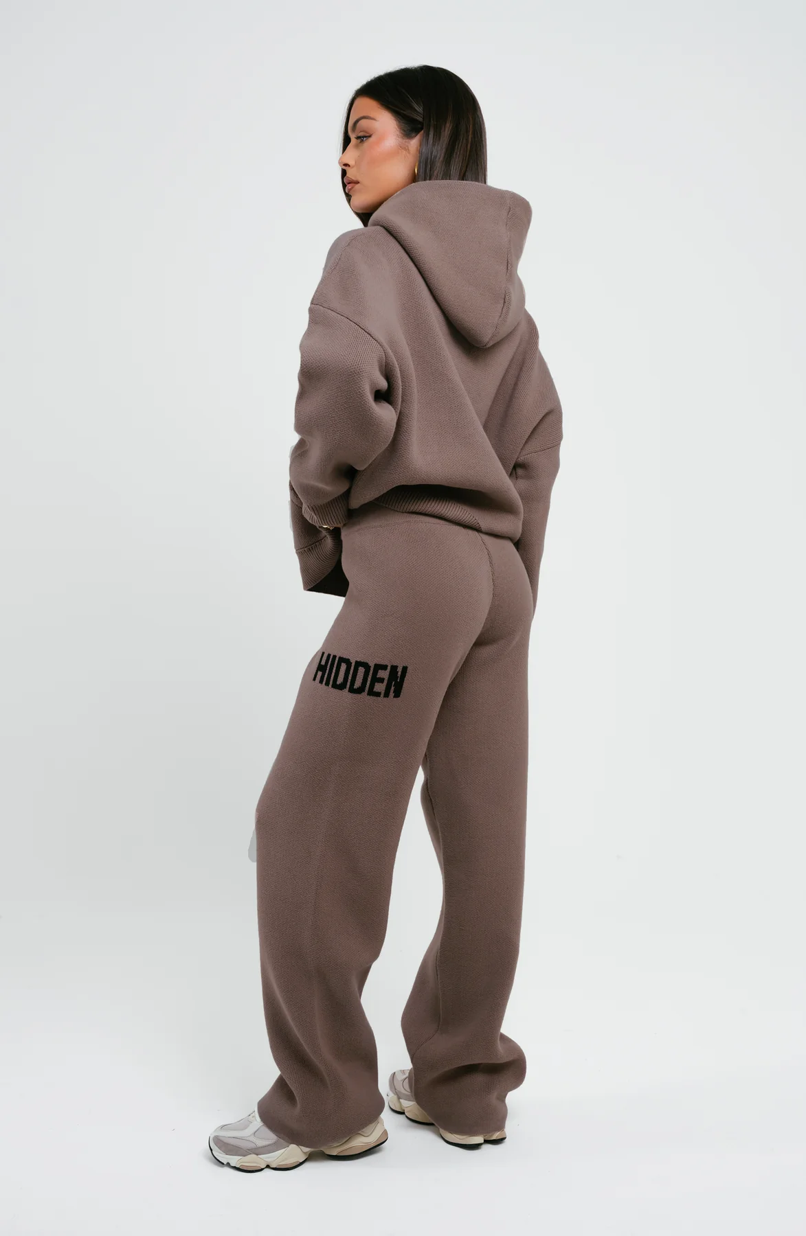 KNIT HOODIE TAUPE