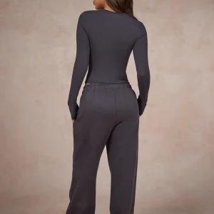 BASICS STRAIGHT LEG SWEATPANTS DARK GREY