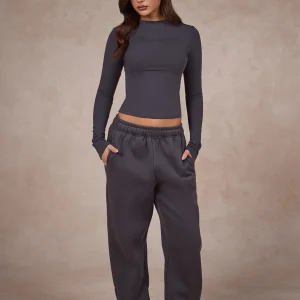 BASICS STRAIGHT LEG SWEATPANTS DARK GREY