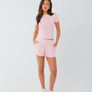 LABEL SHORTS LIGHT PINK