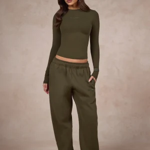 BASICS LONGSLEEVE TOP OLIVE