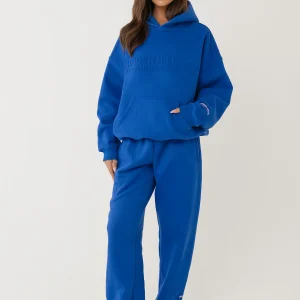 EMBOSSED STRAIGHT LEG SWEATPANTS ROYAL BLUE