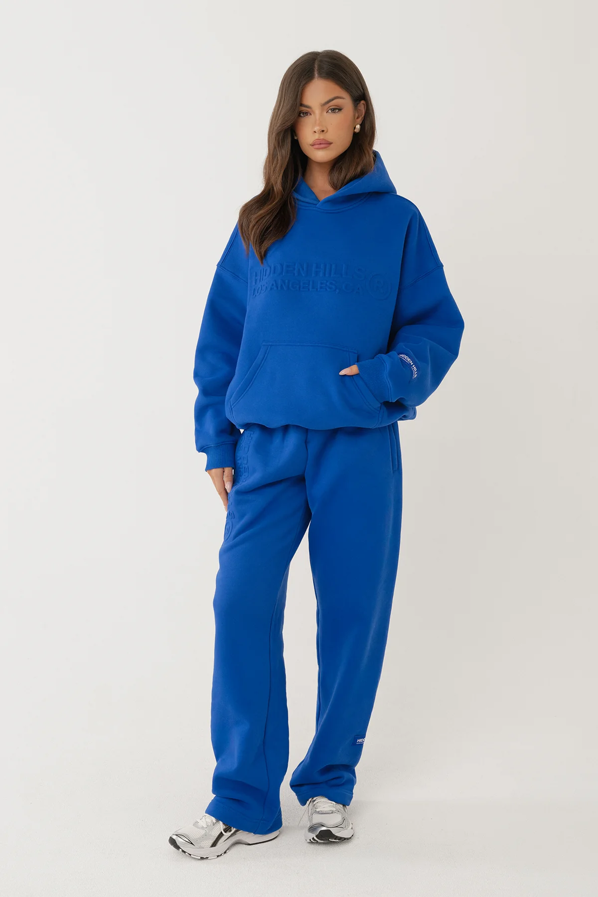 EMBOSSED HOODIE ROYAL BLUE