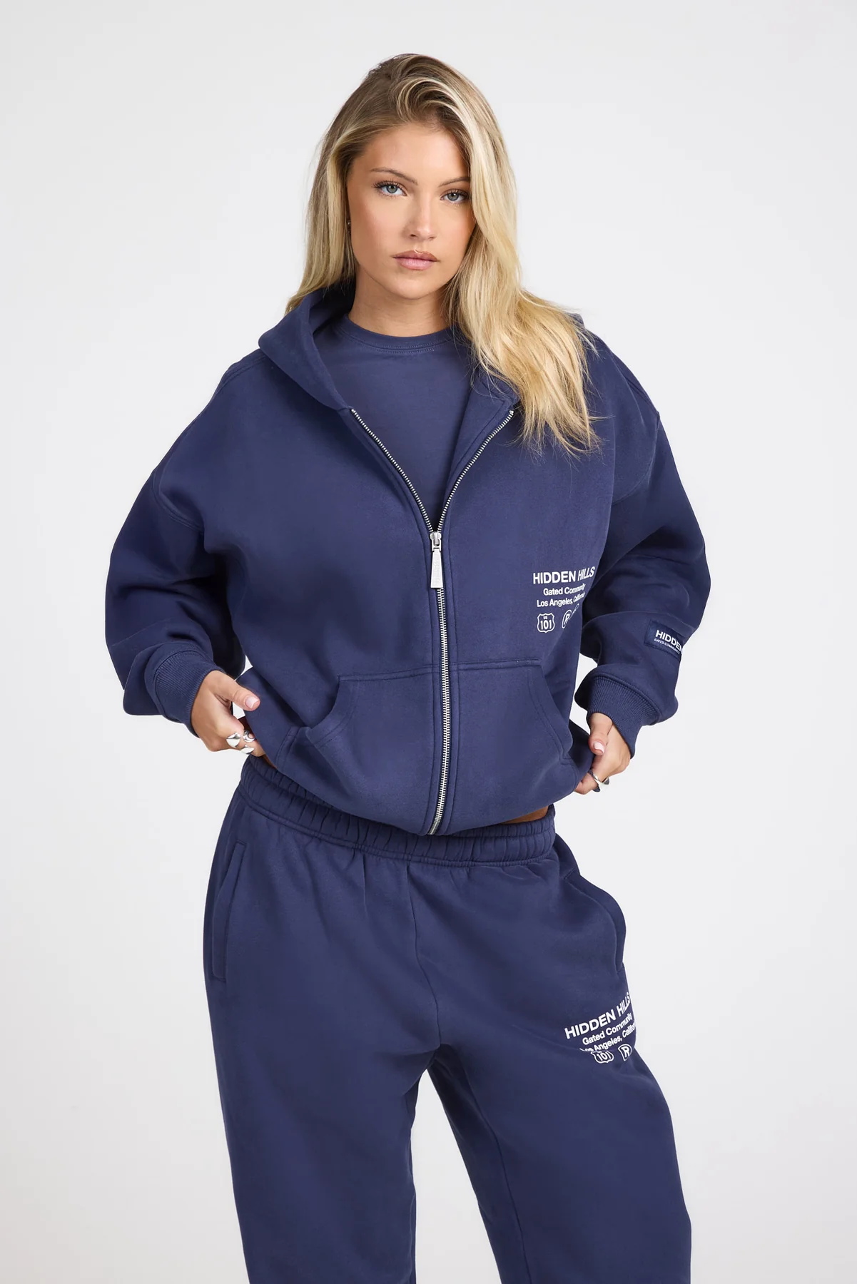 LABEL ZIP HOODIE FUTURE DUSK