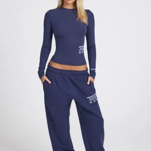 LABEL STRAIGHT LEG SWEATPANTS FUTURE DUSK