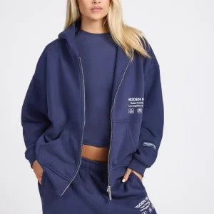 LABEL ZIP HOODIE FUTURE DUSK