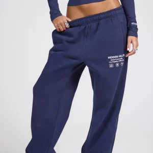 LABEL STRAIGHT LEG SWEATPANTS FUTURE DUSK