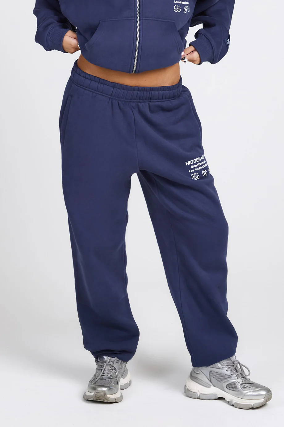 LABEL CUFFED SWEATPANTS FUTURE DUSK