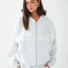 GATED COMMUNITY ZIP HOODIE LIGHT GREY