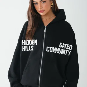 GATED COMMUNITY ZIP HOODIE BLACK