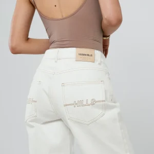 LOGO STITCH JEANS OFF WHITE