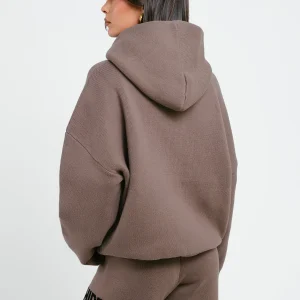KNIT HOODIE TAUPE