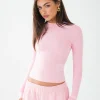 LABEL LONGSLEEVE TOP LIGHT PINK