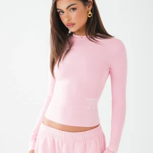 LABEL LONGSLEEVE TOP LIGHT PINK