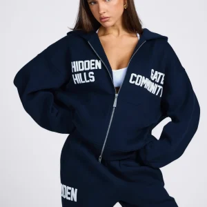 GATED COMMUNITY ZIP HOODIE NAVY