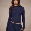 BASICS LONGSLEEVE TOP NAVY