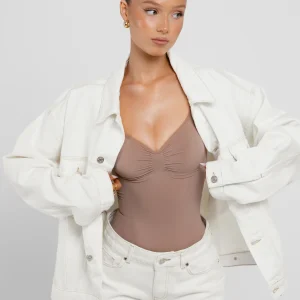 LOGO STITCH DENIM JACKET OFF WHITE