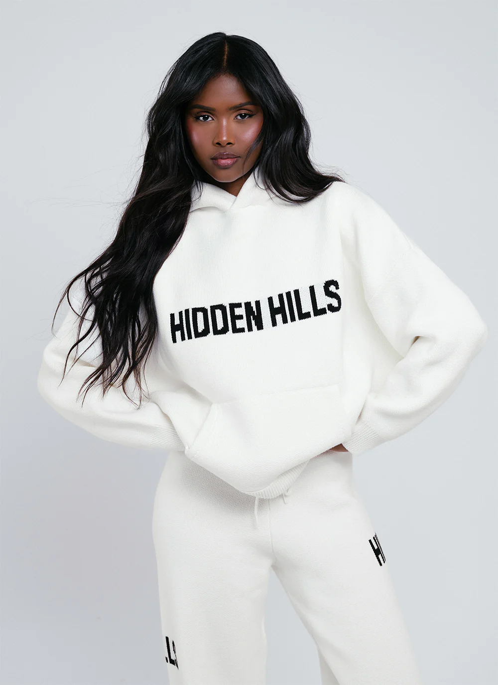 KNIT HOODIE OFF WHITE