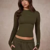 BASICS LONGSLEEVE TOP OLIVE