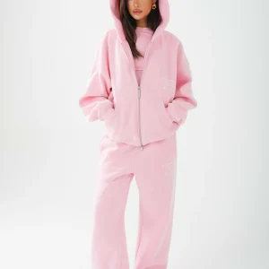 TAG STRAIGHT LEG SWEATPANTS LIGHT PINK