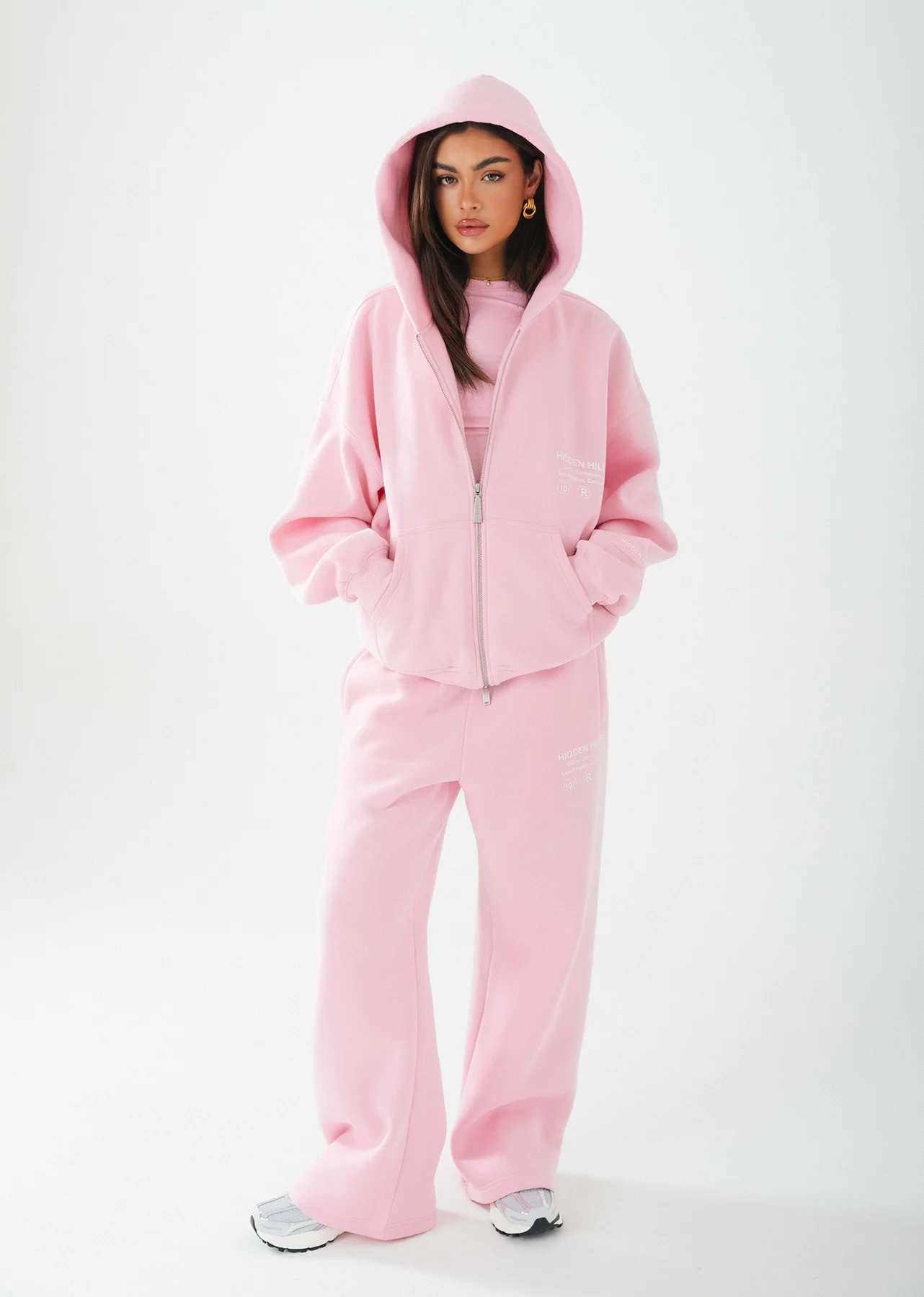 TAG STRAIGHT LEG SWEATPANTS LIGHT PINK