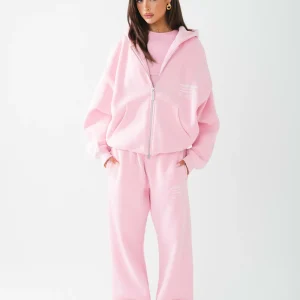 TAG STRAIGHT LEG SWEATPANTS LIGHT PINK