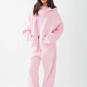 TAG STRAIGHT LEG SWEATPANTS LIGHT PINK