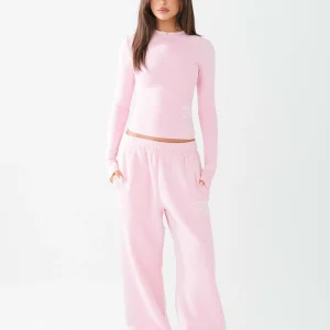 TAG STRAIGHT LEG SWEATPANTS LIGHT PINK