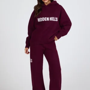 KNIT SWEATPANTS DARK PLUM
