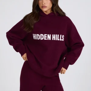 KNIT HOODIE DARK PLUM