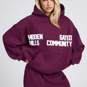 GATED COMMUNITY HOODIE DARK PLUM