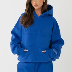 EMBOSSED HOODIE ROYAL BLUE