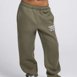 LABEL CUFFED SWEATPANTS SAGE