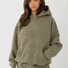 EMBOSSED HOODIE SAGE