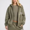 LABEL ZIP HOODIE SAGE
