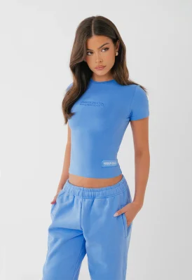 EMBOSSED T-SHIRT SKY BLUE