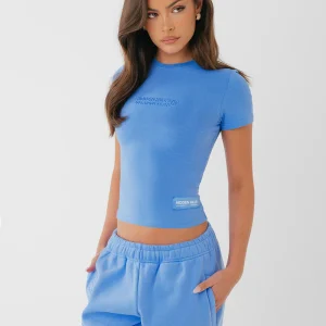 EMBOSSED T-SHIRT SKY BLUE