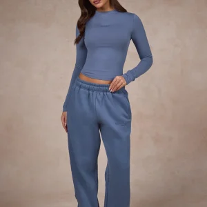 BASICS STRAIGHT LEG SWEATPANTS STEEL BLUE