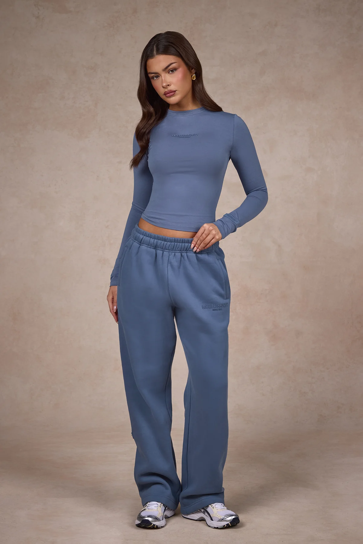 BASICS STRAIGHT LEG SWEATPANTS STEEL BLUE