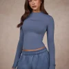BASICS LONGSLEEVE TOP STEEL BLUE