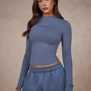 BASICS LONGSLEEVE TOP STEEL BLUE