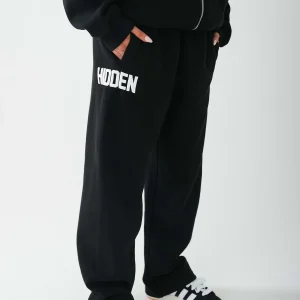 GATED COMMUNITY STRAIGHT LEG SWEATPANTS BLACK